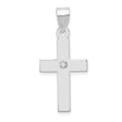 .02ct. Diamond Cross 23x15mm Charm Pendant in Real 14k White Gold