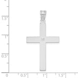 .02ct. Diamond Cross 30x21mm Charm Pendant in Real 14k White Gold