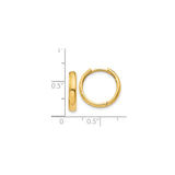 14k Yellow Gold Hoop Earrings, Classic Polished Round Huggie Style for Women