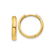 14k Yellow Gold Hoop Earrings, Classic Polished Round Huggie Style for Women