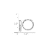 14k White Gold Hoop Earrings, Classic Round Lightweight Design, High Polish Finish for Women