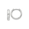 14k White Gold Hoop Earrings, Polished Finish, Classic Hinged Design, Minimalist Unisex Jewelry