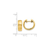 14k Yellow Gold Hoop Earrings, Classic Polished Hinged Design, Unisex Lightweight Style