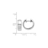 14k White Gold Hoop Earrings, Classic Round Huggie Style, Polished Minimalist Design for Women