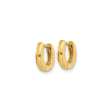 14k Yellow Gold Hoop Earring, Small Minimalist Polished Design, Unisex Classic Style