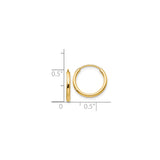 14k Yellow Gold Hoop Earrings, Lightweight Smooth Finish Classic Style for Women