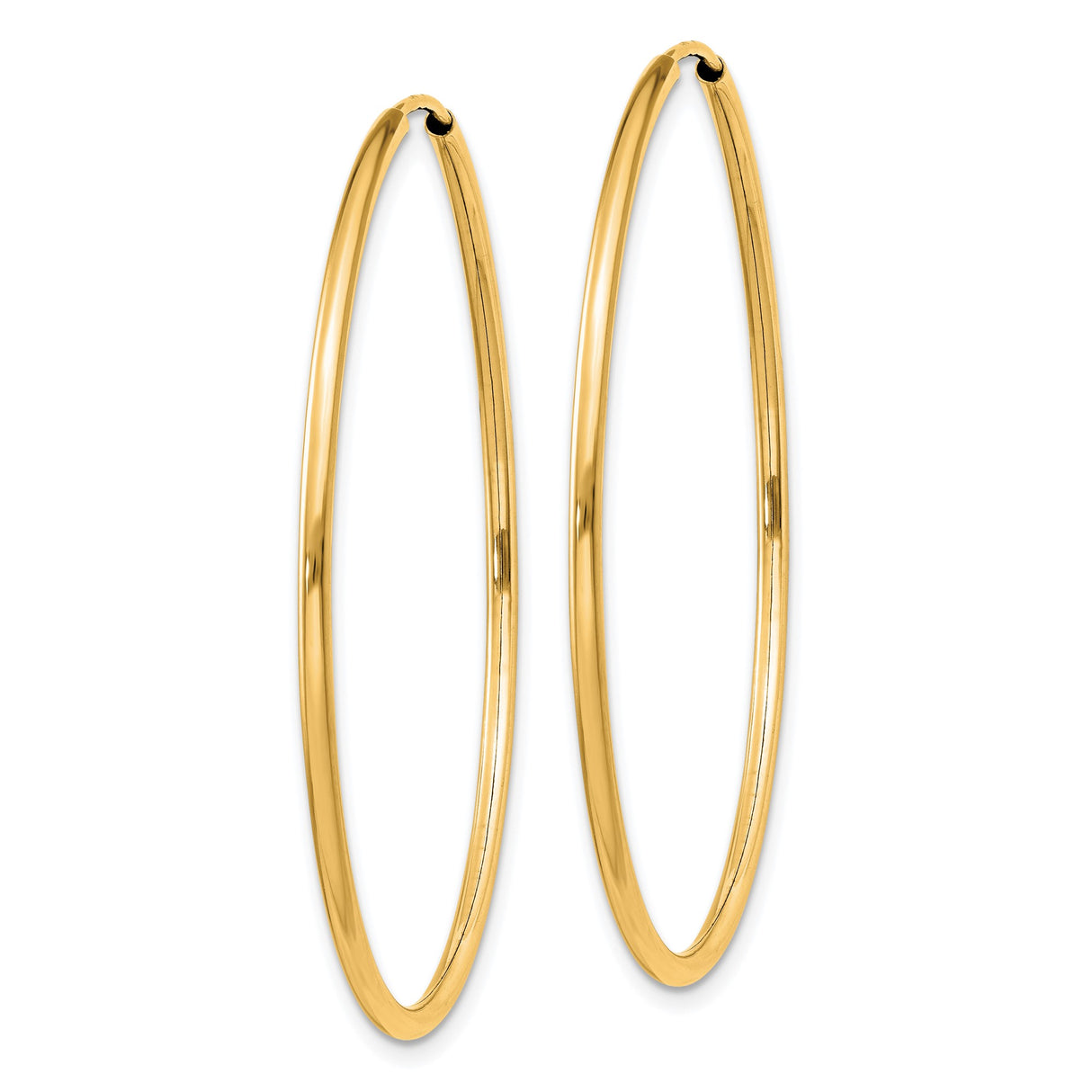 14k Yellow Gold Hoop Earrings, Classic Polished Round Design, Small Lightweight Everyday Style