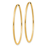 14k Yellow Gold Hoop Earrings, Classic Polished Round Design, Small Lightweight Everyday Style