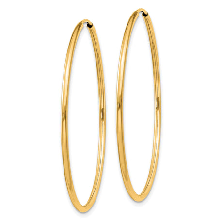 14k Yellow Gold Hoop Earrings, Classic Polished Round Design, Small Lightweight Everyday Style