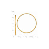 14k Yellow Gold Hoop Earrings, Classic Polished Round Design, Small Lightweight Everyday Style