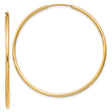 14k Yellow Gold Hoop Earrings, Classic Polished Round Design, Small Lightweight Everyday Style