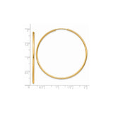 14k Yellow Gold Hoop Earrings, Classic Round Endless Design, Lightweight for Women