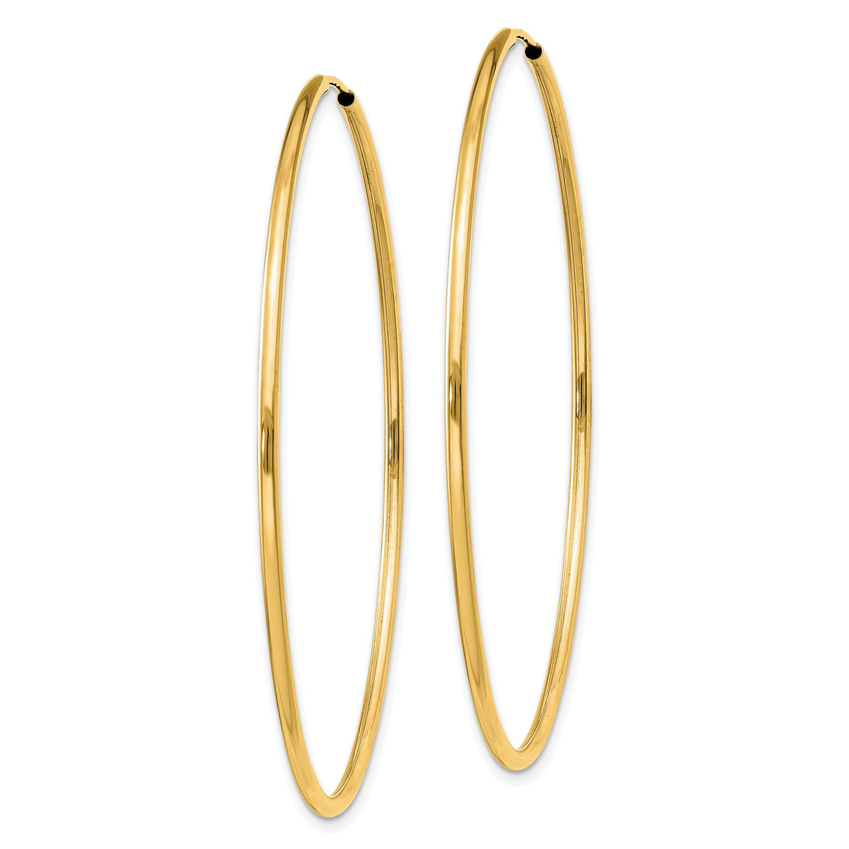 14k Yellow Gold Hoop Earrings, Thin Round Endless Polished Hoops, Lightweight Minimalist Jewelry