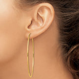 14k Yellow Gold Hoop Earrings, Large Round Endless Design with High Polish Finish, Minimalist Style