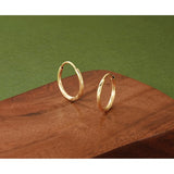 14k Yellow Gold Hoop Earrings with Textured Diamond Cut Leaf Design, Polished and Satin Finish