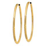 14k Yellow Gold Hoop Earrings, Polished and Textured Diamond Cut Finish, Lightweight Classic Design