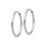 14k White Gold Hoop Earrings, Polished Endless Design with Modern Minimalist Style