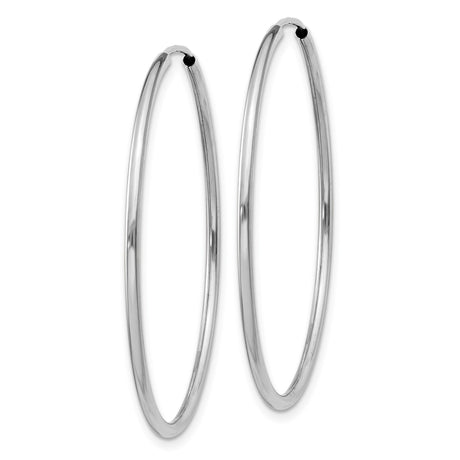 14k White Gold Hoop Earrings with Sleek Minimalist Design for Women