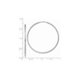 14k White Gold Hoop Earrings, Lightweight High Polish Endless Hoops for Women
