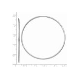 14k White Gold Hoop Earrings, Large Lightweight Round Design with Polished Finish for Women