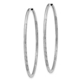 14k White Gold Bangle Bracelet with Textured and Polished Finish, Etched Minimalist Design