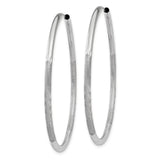 14k White Gold Hoop Earrings, Diamond-Cut Textured Design, Polished Finish, Lightweight Womens Jewelry