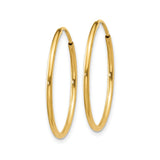 14k Yellow Gold Hoop Earrings, Classic Round Minimalist Design for Women
