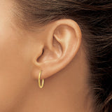 14k Yellow Gold Hoop Earrings with Smooth Polished Finish, Minimalist Circular Design