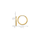 14k Yellow Gold Hoop Earrings with Smooth Polished Finish, Minimalist Circular Design