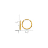14k Yellow Gold Hoop Earrings, Polished Endless Style, Lightweight Classic Design for Women and Unisex Wear