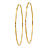 14k Yellow Gold Hoop Earrings, Classic Polished Round, Lightweight Minimalist Style for Women