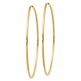 14k Yellow Gold Hoop Earrings, Large Lightweight Endless Hoops with High Polish Finish