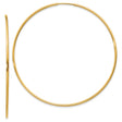 14k Yellow Gold Hoop Earrings, Large Lightweight Endless Hoops with High Polish Finish