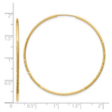 14k Yellow Gold Bangle Bracelet, Polished with Diamond-Cut and Textured Detailing