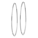 14k White Gold Hoop Earrings, Large Polished Finish, Minimalist Lightweight Design for Women