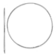 14k White Gold Hoop Earrings, Large Polished Finish, Minimalist Lightweight Design for Women
