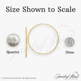 14k Yellow Gold Hoop Earrings, Thin Lightweight Round with Etched Texture, Minimalist Style