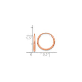 14k Rose Gold Hoop Earrings, Seamless Hinge, Polished Finish, Lightweight Minimalist Design