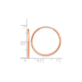 14k Rose Gold Hoop Earrings, Polished Minimalist Round Hoops for Women