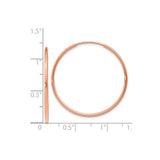 14k Rose Gold Hoop Earrings, Classic Polished Hollow Hoops, Lightweight Minimalist Style