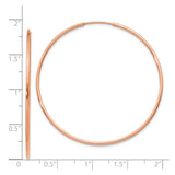 14k Rose Gold Hoop Earrings, Simple Endless Round Design, Minimalist Style for Women