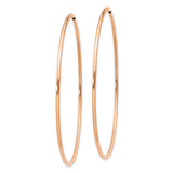14k Rose Gold Hoop Earrings, Large Lightweight Minimalist Style for Women