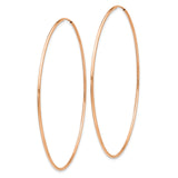 14k Rose Gold Hoop Earrings, Large Lightweight Round Hoops with Sleek Minimalist Design