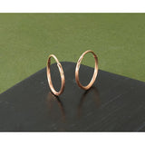 14k Rose Gold Hoop Earrings, Textured Diamond-Cut Leaf Pattern, Lightweight Polished Finish