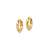 14k Yellow Gold Hoop Earrings, Classic Polished Round Design for Men and Women