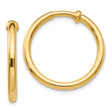14k Yellow Gold Hoop Earring, Smooth Polished Finish, Classic Rounded Unisex Design
