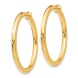 14K Yellow Gold Round Hoop Earrings Clip On Non Pierced