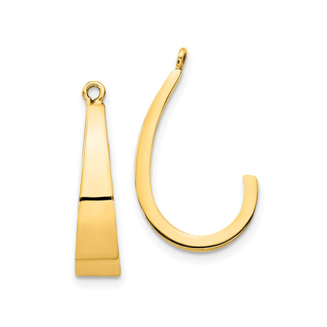 14k Yellow Gold Fish Hook Pendant, Hawaiian Ocean Talisman, Minimal Polynesian Style for Men