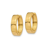 14k Yellow Gold Hoop Earrings, Classic Round Design with High Polish Finish, Lightweight Minimalist Style