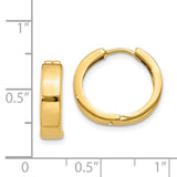 14k Yellow Gold Hoop Earrings, Classic Round Design with High Polish Finish, Lightweight Minimalist Style
